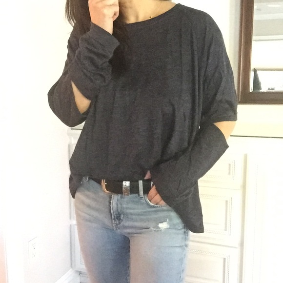 Sweaters - Long sleeve top with elbow cutouts